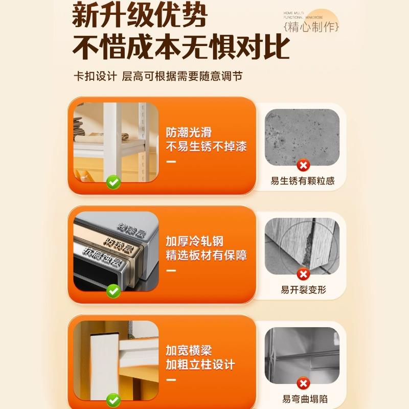 货架衣柜家用式挂放衣架落地开置物架层阳台收纳架钢273制储物多