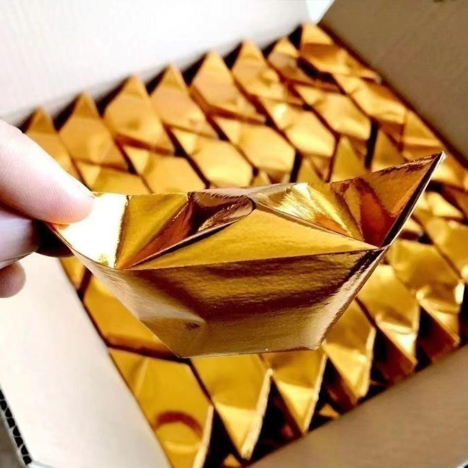 厂家整箱加厚金元宝半成品祭祀用品金色银色纸钱殡葬用品