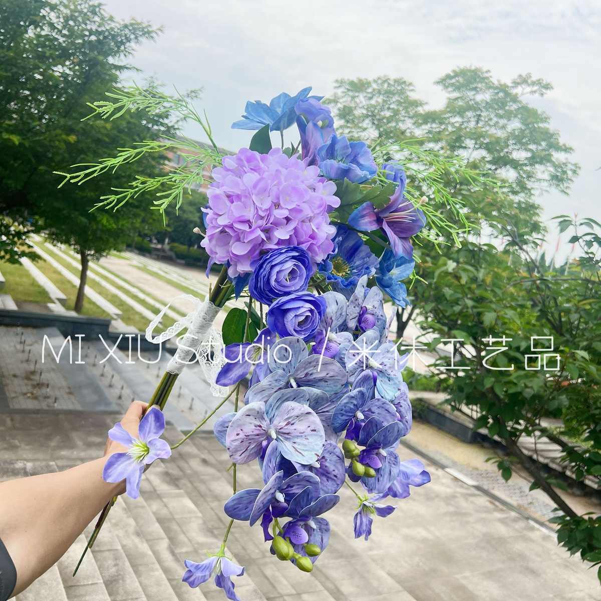 花套餐花diy可选花颜支捧高色束手10毕业季手捧颜仿真花值组合 - 实物图