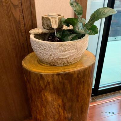 茶DWT香樟木墩树墩凳子木墩子雕根原木树桩木桩实底座茶几桌圆木