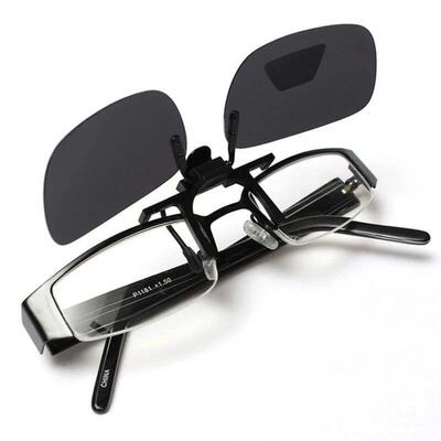4 Color Grey Lenses Polarized Sunglasses Clip On Flip Up UV