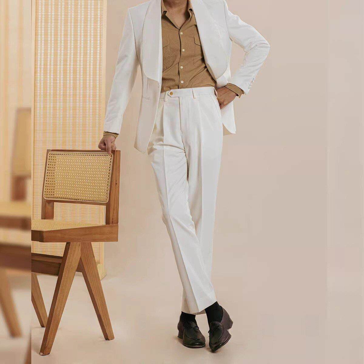 palm city意式休闲西裤男春秋款韩版直筒九分裤修身商务正装长裤