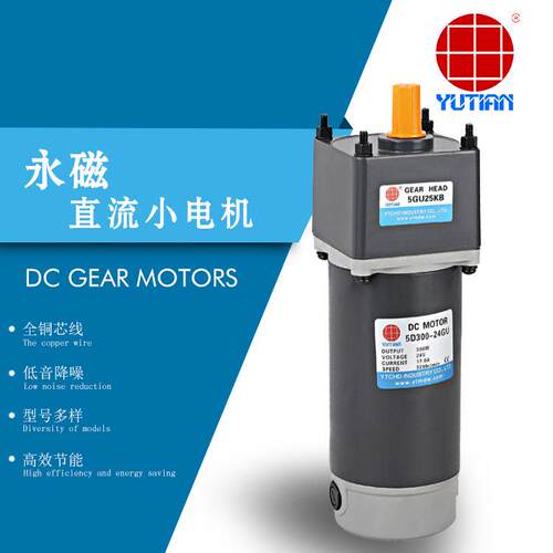 供应雨田250瓦直流马达24V直流调速电机6D250-24GN-30S/6GN3-200