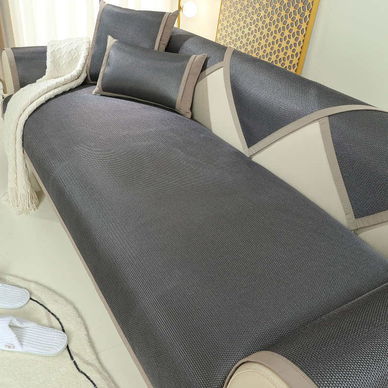 夏季冰丝沙发垫藤席竹席沙发凉垫沙发凉席垫沙发坐垫座盖布巾套