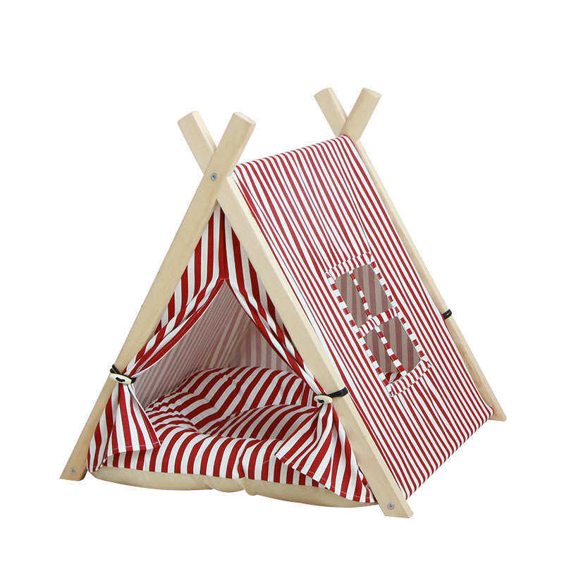 厂家三角可拆洗米色条纹帆布宠物帐篷狗窝猫咪床宠物用品,宠物/宠物食品及用品,狗窝/屋/帐篷/沙发,淘宝优惠券,粉丝福利购,淘宝优惠卷