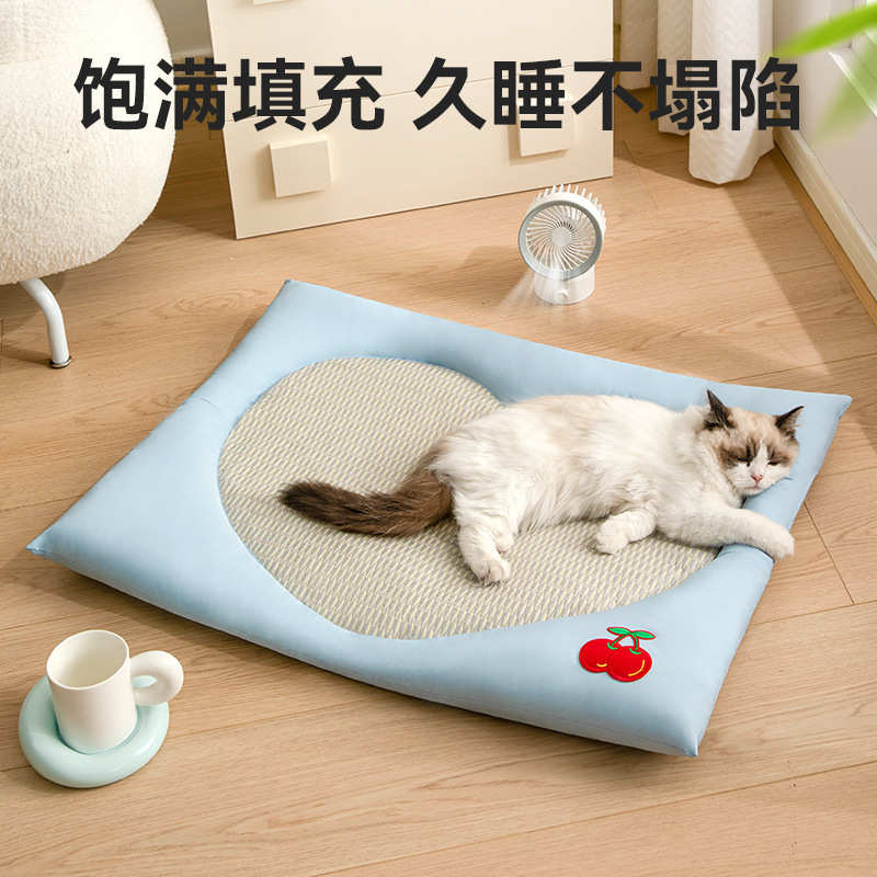 猫窝夏季凉席睡垫夏天降温猫咪睡觉用网红猫狗床宠物冰垫用品批发