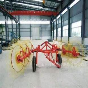 省时省力拖拉机牵引的6盘式搂草机价格 液压折合指盘式搂草机