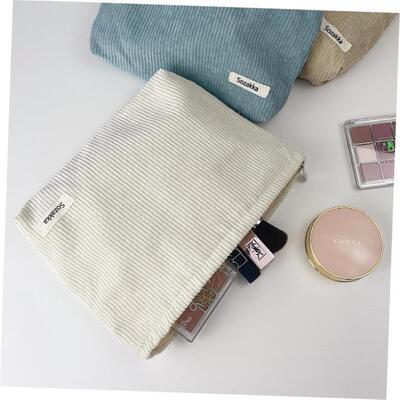 Corduroy Women Cosmetic Bag Cotton Cloth Makeup Pouch Hand T