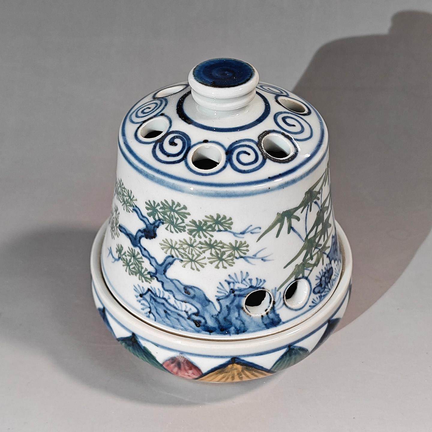 景德镇陶瓷香炉青花五彩松竹梅三足盘香薰香茶道香器仿古瓷器摆件,餐饮具,茶道/香炉,淘宝优惠券,粉丝福利购,淘宝优惠卷