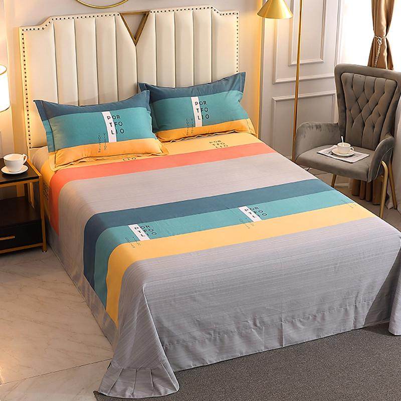 加厚全棉磨毛床单单件 条纹秋冬纯棉宿舍单人双人枕套被单三件套,床上用品,床单,淘宝优惠券,粉丝福利购,淘宝优惠卷