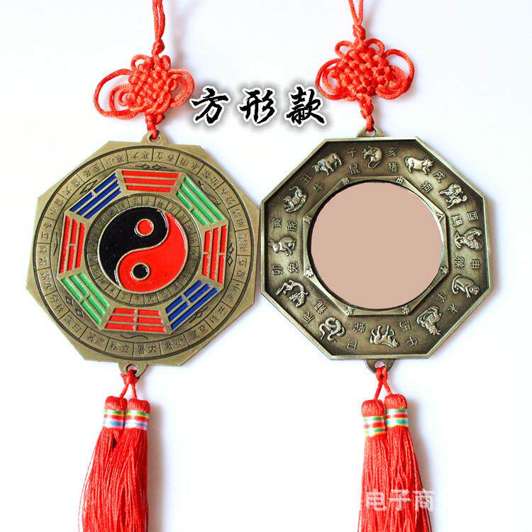 狮咬剑 全铜狮子头八卦镜虎头牌兽头挂件睚眦门神摆件狮子咬剑