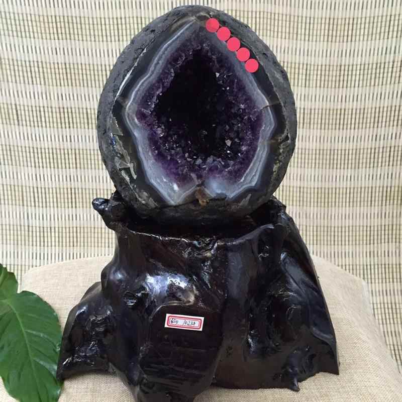 巴西天然紫晶洞摆件聚宝盆原石紫水晶洞玛瑙边裸石原矿原石洞