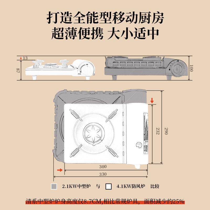 卡式家用携式迷你燃气炉炉用小型LT-QXFMV可瓦斯灶商户外烧水炉具