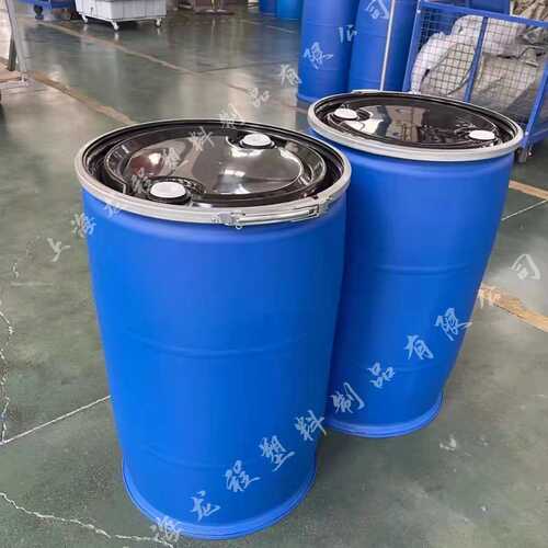 200升固废两用桶 400斤实验室废液桶50加仑塑料桶法兰桶 铁箍桶