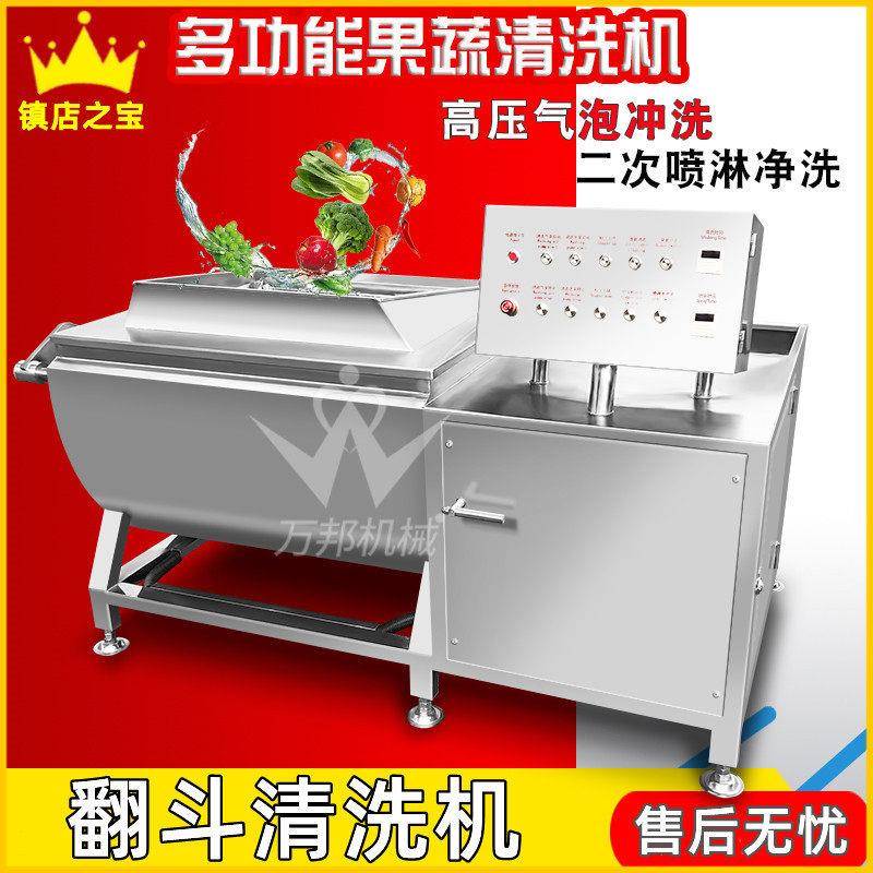 厂家供应人参菜清洗机 不锈钢涡流翻斗清洗机 土丽参洗菜机