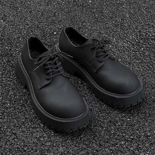 德比鞋男款新款低帮马丁靴男复古工装鞋厚底增高皮鞋9266-K