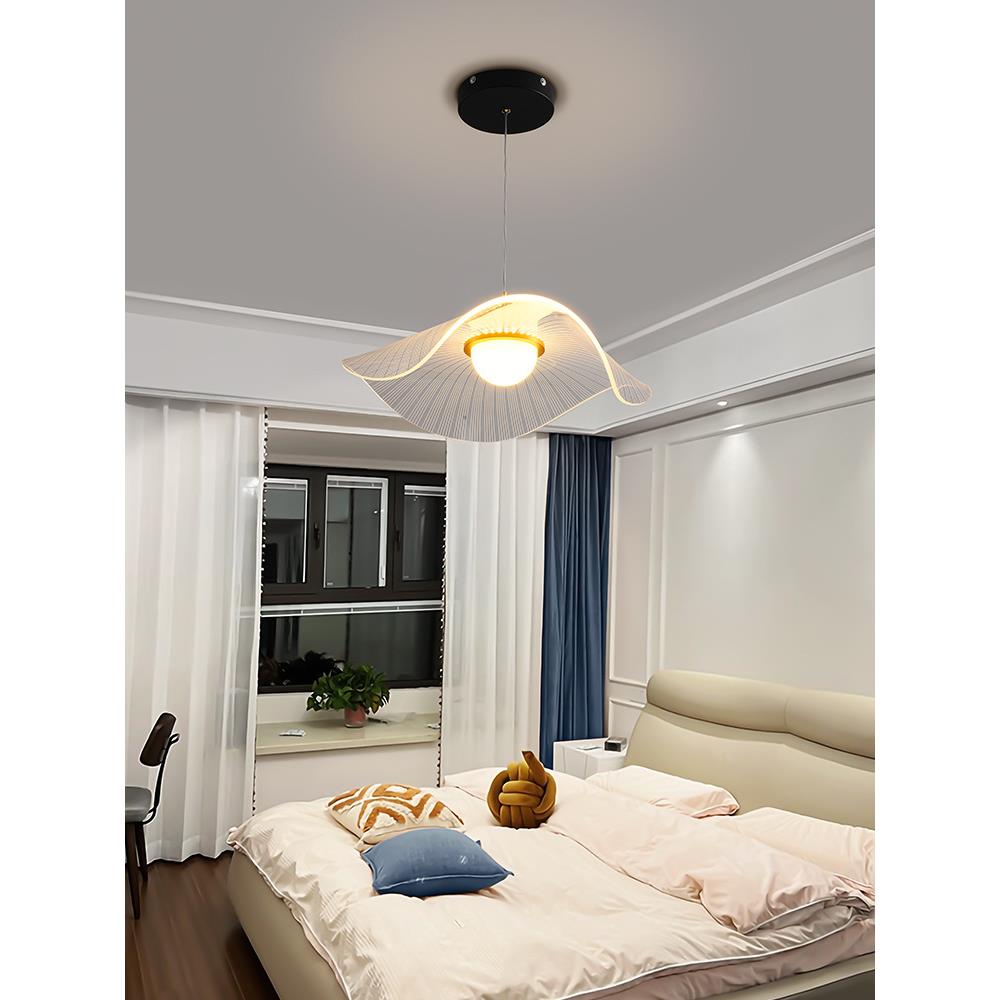 北欧餐厅时尚吊灯简约现代创意荷叶草帽灯设计师艺术书房卧室吊灯
