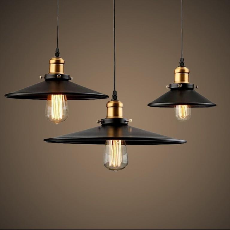 厂家销售复古吊灯Loft复古美式铁艺工业仓库灯创意单头雨伞吊灯