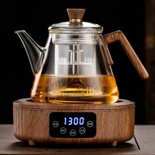侧把蒸煮茶壶耐高温加厚玻璃烧水壶大容量蒸煮茶器家用电陶炉套装