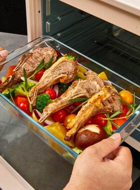 1L Glass Baking Dish Oven Safe Tempered Rectangular