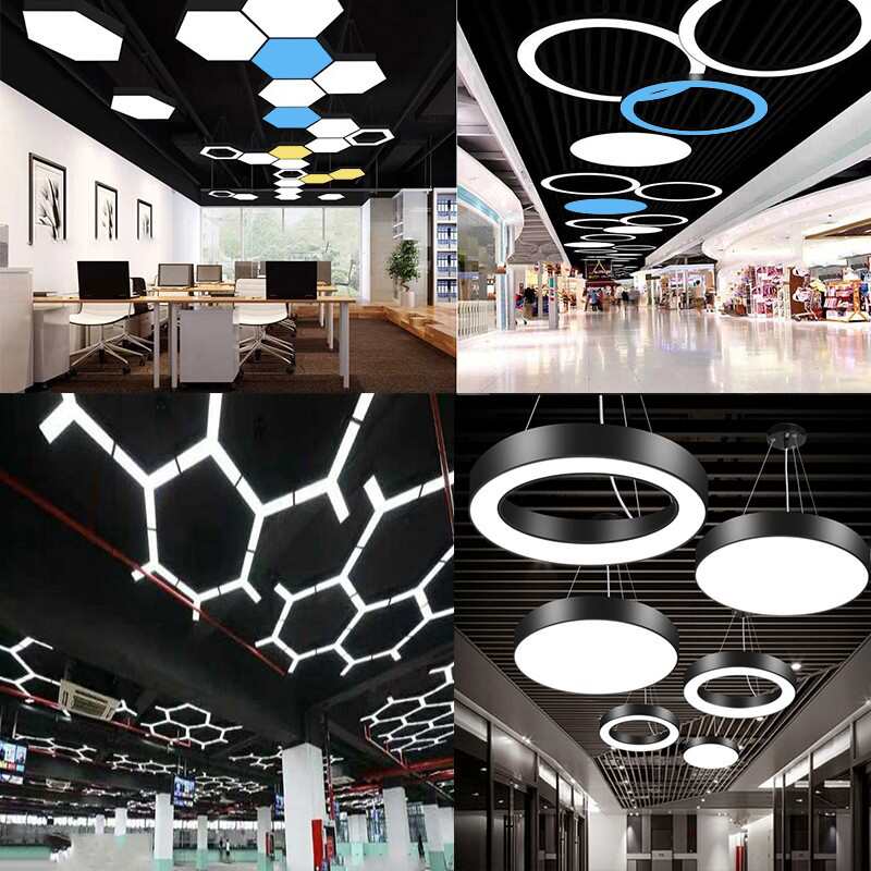 led健身房灯工业风造型字母灯商场超市网咖电竞灯舞蹈室办公吊灯