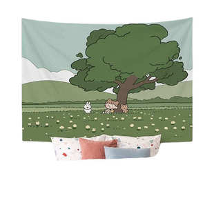 床头挂布网红小清新可爱ins风背景布房间装 饰品宿舍地毯墙壁挂画