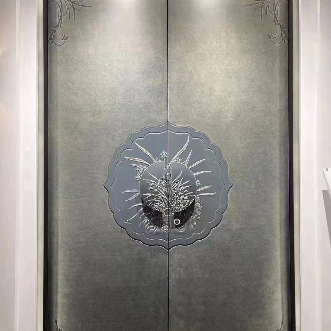 别墅自建房双开门防爆隔音系统智能门庭院门传统中式个性大门