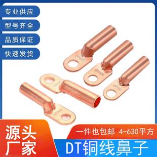 DT-4/6/10铜线鼻子接线端子紫铜接头堵油线耳闭口压接电缆线耳A级