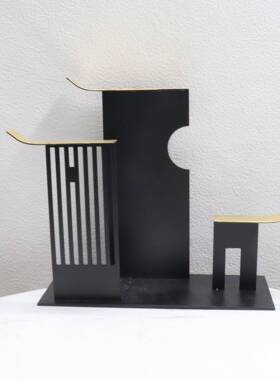 中式合创意金摆家居PXX客厅书房办公件桌博古架装饰品置新物架摆