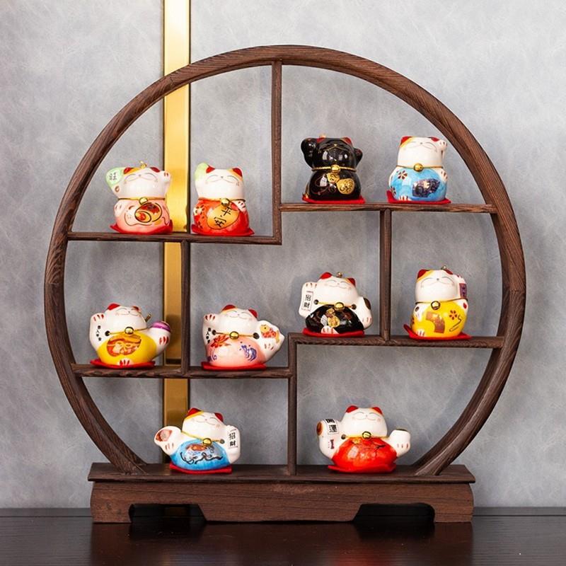 陶瓷招财猫小件摆件汽品车饰品摆文创小礼件artc-066市集摆外贸陶