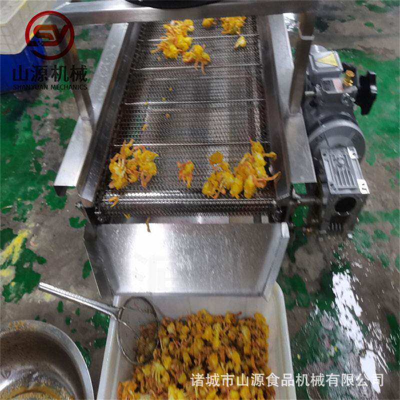 山源生产猪排油炸设备 蚂蚱油炸机 不锈钢鳕鱼油炸机器