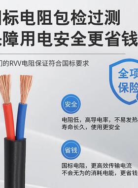 珠江耐火电缆厂家RVV/KVVR电源线阻燃护套线多芯设备控制软线电缆