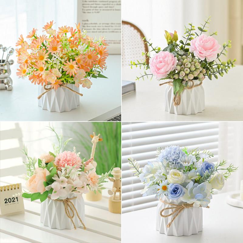 小众清新彷真花桌面摆件假花客厅茶几装饰花餐桌花摆花绢花摆设