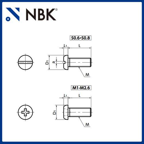 NBK SNZS-S精密仪器用盘头小螺钉不锈钢制非标头机械配件厂家直供