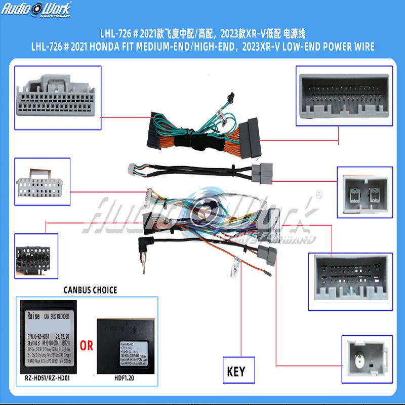 LHL-726#导航线材 安卓中控大屏电源线 适用2021款飞度
