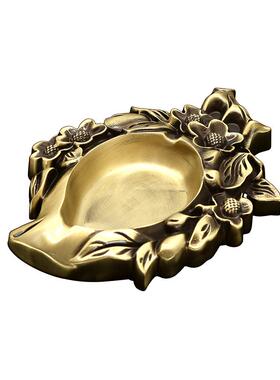 博喜制桃盘烟灰铜886缸家用花办公桌面金属烟灰创意桌缸面铜烟灰