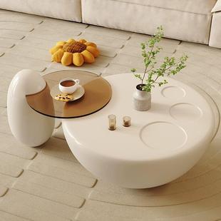 奶油风猫爪茶几简约小户型家具茶台卧室客厅异性茶几ins风轻奢