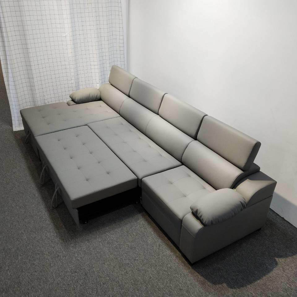 皮艺折叠两用高档沙发床小户型储物沙发转角贵妃组合多功能沙发床