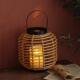 复古风灯简约藤编侘寂风烛台民宿样板间卧室客厅装 饰灯笼拍摄道具