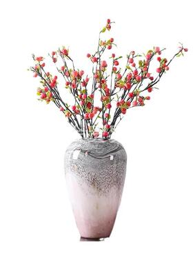 粉色大师手作高档新中式工艺品艺术琉璃客厅装饰花瓶