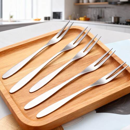 Stainless Steel Fruit Fork Set, Elegant Western Dessert Smal