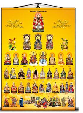 全神图挂画鸿钧老祖三清祖师王母玉帝神像装饰画家用供奉卷轴挂画