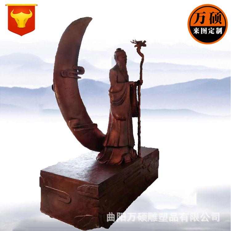 玻璃钢仿铜人物雕塑制作 玻璃钢月老雕塑 景区爱情主题雕塑摆件