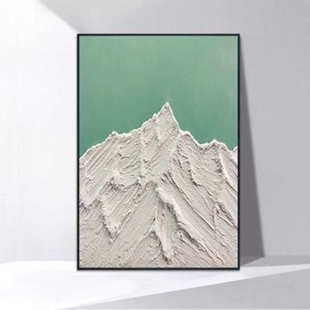 立体手绘油画现代抽象山景客厅玄关装饰画北欧简约肌理画过道尽头