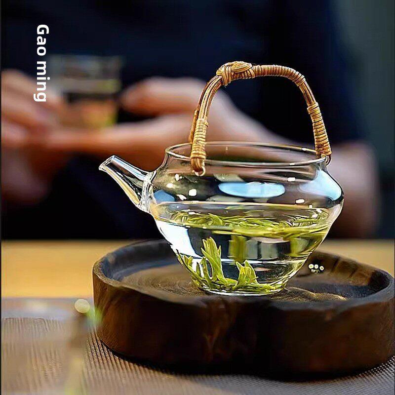 绿茶冲壶,提升梁,公道杯,龙井茶杯,玻璃,高档家用耐热茶水分