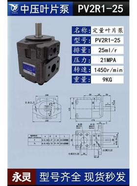 仙居YLC永灵液压油泵PV2R1-8 12/14/17/19/23/25/28/31RAF1叶片泵