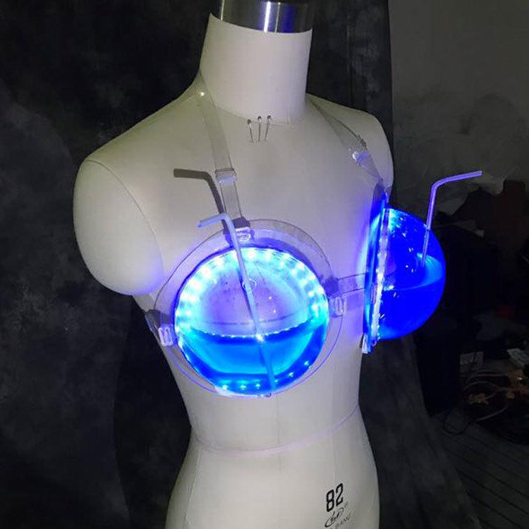 光L527ED发光文夜胸店鸡尾酒胸罩喂K酒奶罩酒吧TV气氛道具发服装