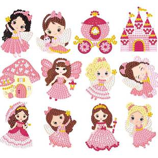 交通工具钻石贴画汽车儿童手工diy制作材料包挖掘机男孩砖石玩具