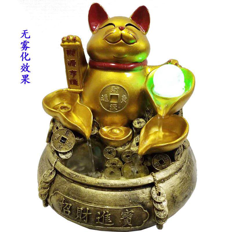 印度风格招财猫摆件流水喷泉家居装饰礼品酒店桌面柜台开业摆件