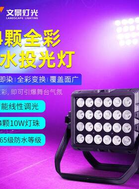LED户外防水投光灯24*10W全彩4合一IP65之光舞台背景染色灯